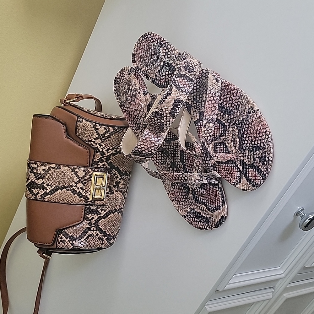 Small cross body purse and Vince Camuto sandals